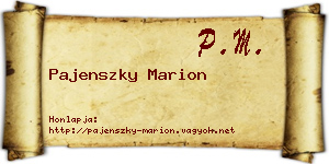 Pajenszky Marion névjegykártya